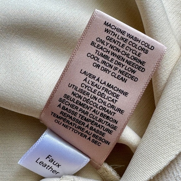 Philosophy Ivory Faux Leather Notch Lapel Collar Longline Coat – Size L - Picture 8 of 14